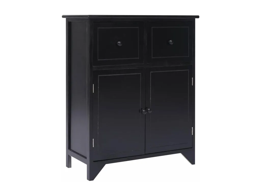 Armario auxiliar de Andreuworldcasa de Paulownia negro 60x30x75 cm