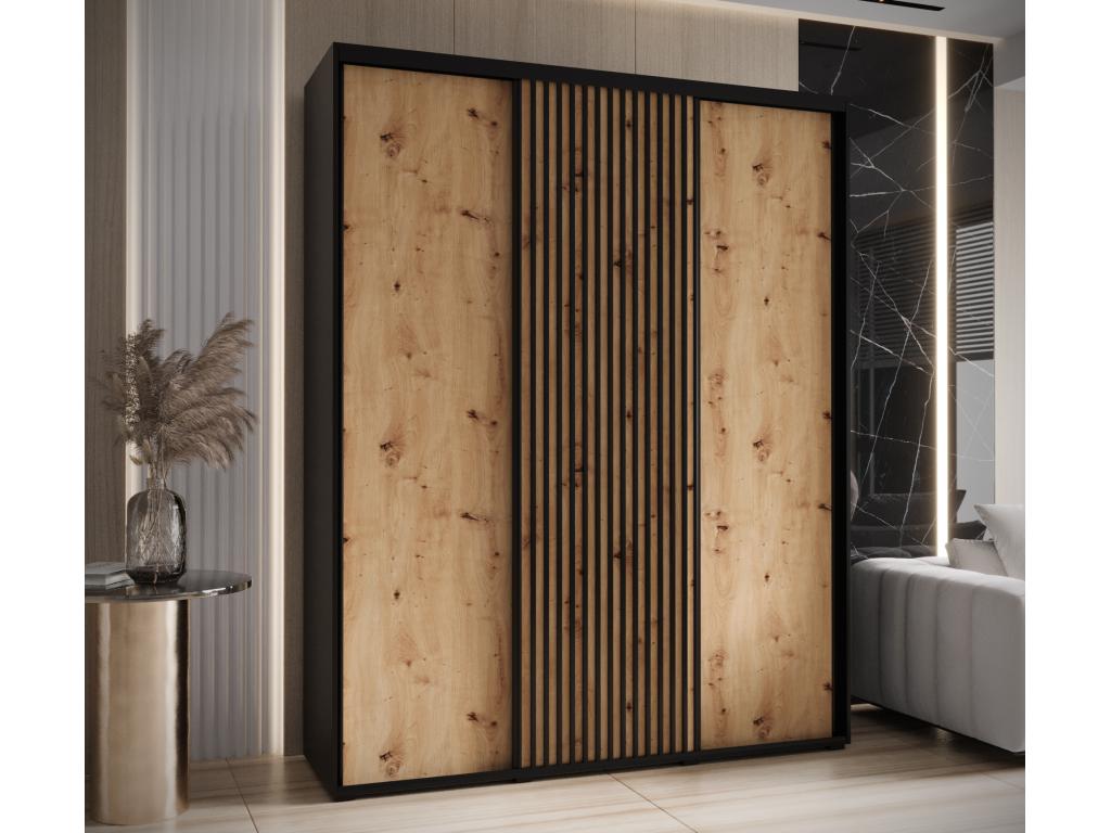 ARMARIO Confortzx 1 DE PUERTAS CORREDERAS 205 - 2/190/45 3 puertas negro/artisan