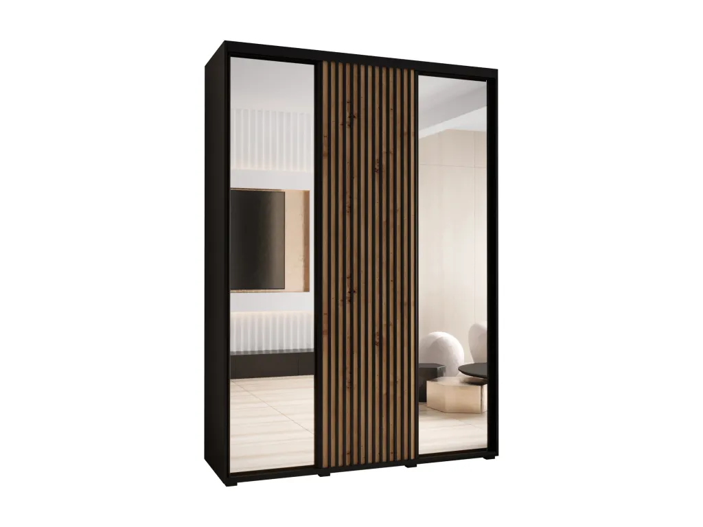 ARMARIO Jmmhogar 2 DE PUERTAS CORREDERAS 205.2/170/60 3 puertas (negro/artisan)