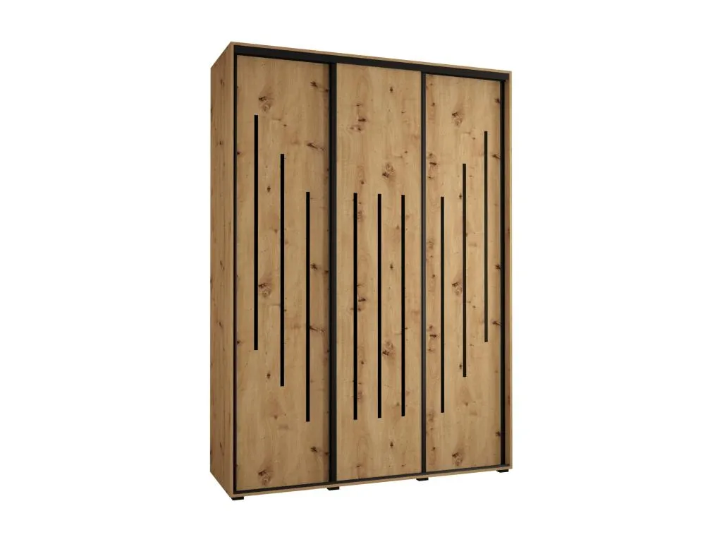 Armario Casahandy 8 con puertas correderas 235,2x170x60 cm 3 puertas artisan artisan negro