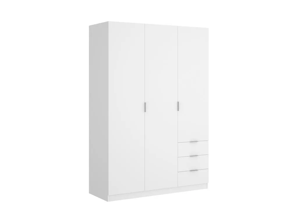 Armario de 3 puertas y 3 cajones - Ancho 121 cm - Blanco - Casabellaes 68448ZXCQ