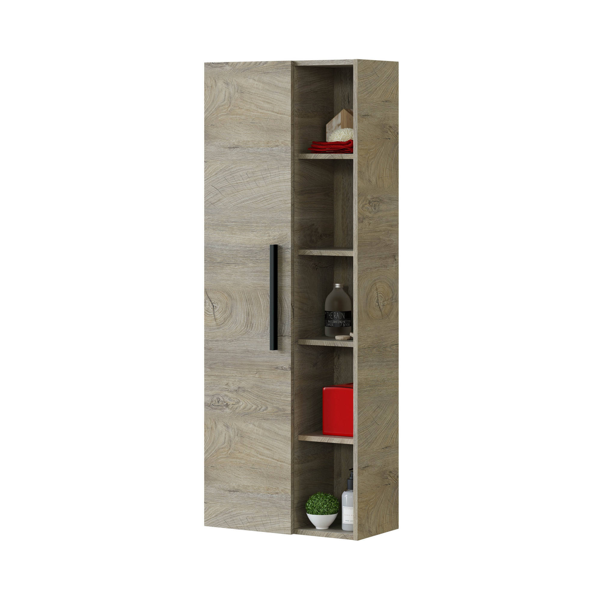 Armario columna con efecto madera beige, medidas 51x25 cm ox5160b7