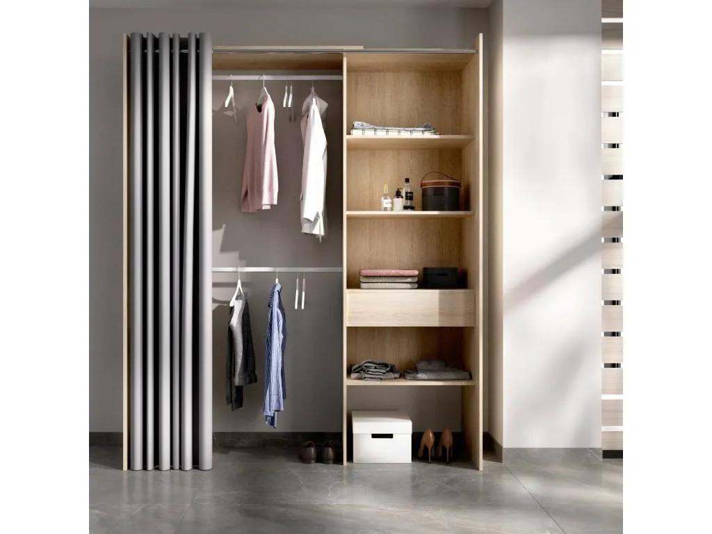 Armario Jmmhogar Estructura para vestidor con cortina Perchero abierto 160x50h205 cm Jmmhogar