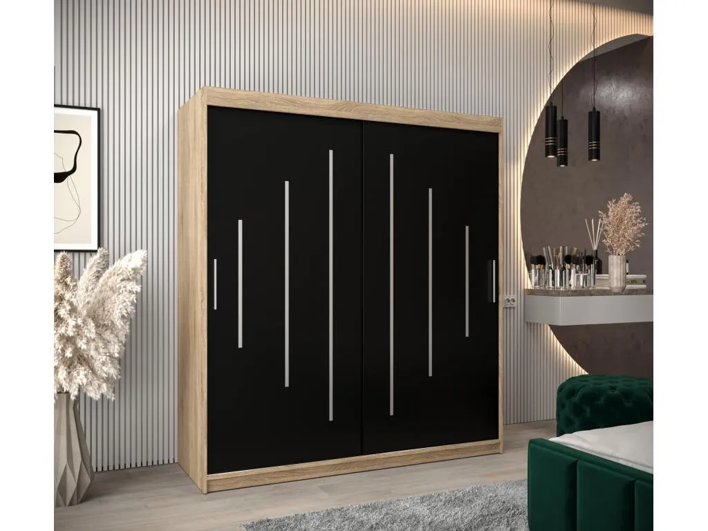 ARMARIO Micasacool DE PUERTAS CORREDERAS 200/180/62 2 puertas (Micasacool/negro)