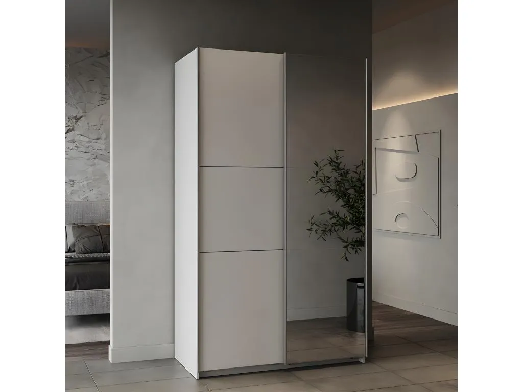 Armario 2 puertas correderas y espejo Casabellaes - L116.5 cm 51191JGIJ