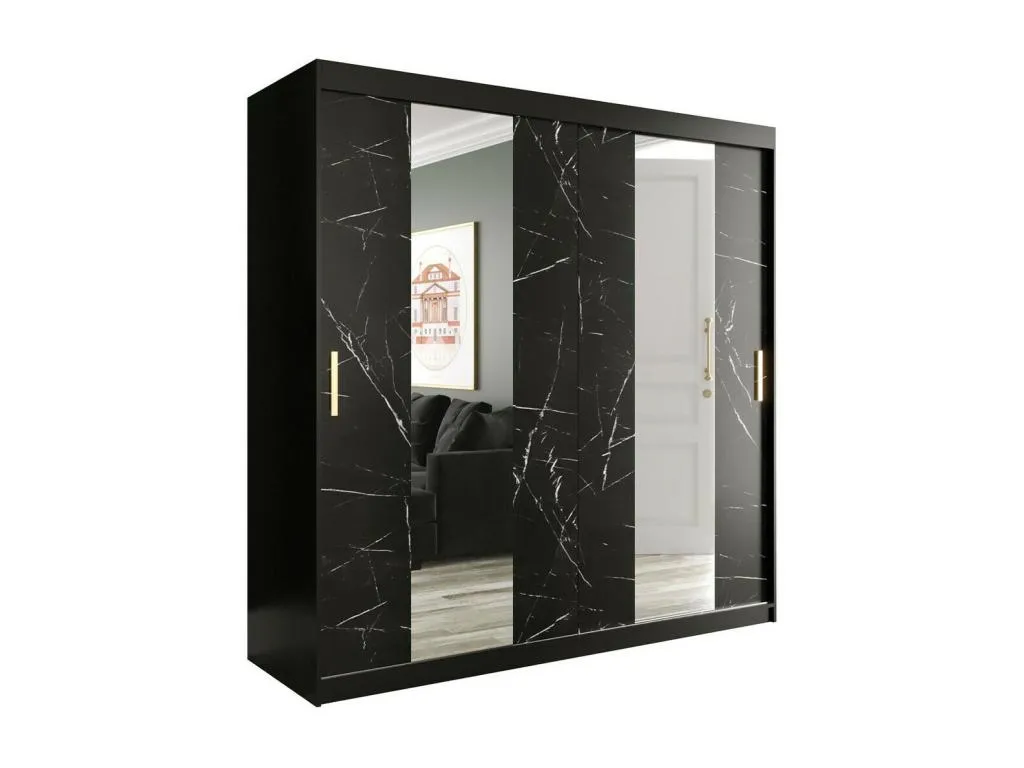 Armario Habitarluz 244 Mármol negro | Negro mate 200x200x62cm Número de estantes - 9.00 60996VOMG