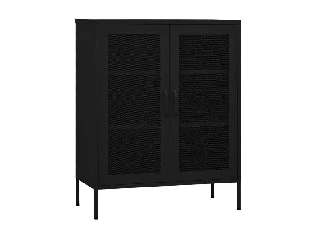 Armario de almacenamiento acero negro 80x35x101.5 cm