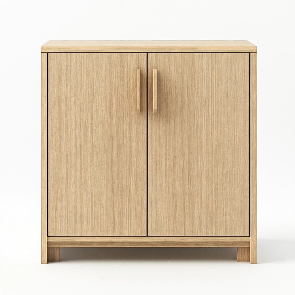 Armario bajo para sala de estar de madera roble claro funcional almacenamiento moderno 80x40x90 cm PQ0403020