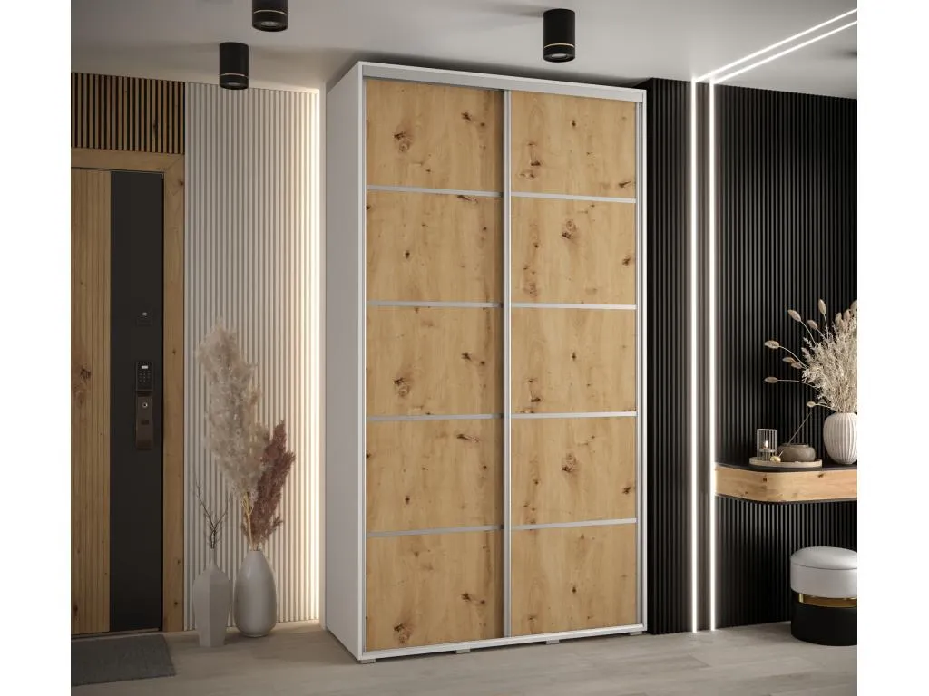 ARMARIO Hogarmini 4 DE PUERTAS CORREDERAS 235.2/140/45 2 puertas (Blanco/Artisan/Plata) bzpp09688