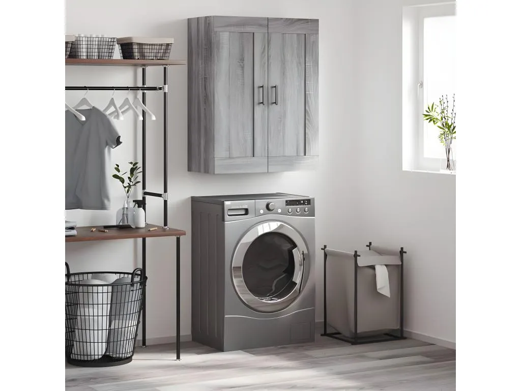 Armario de pared Jmmhogar ingeniería gris Jmmhogar 69.5x34x90 cm