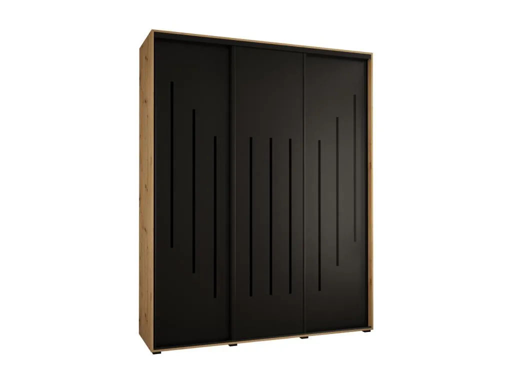 ARMARIO Sancaldeco 8 DE PUERTAS CORREDERAS 235.2/190/45 3 puertas (Artisan/Negro/Negro) 31606JDFP