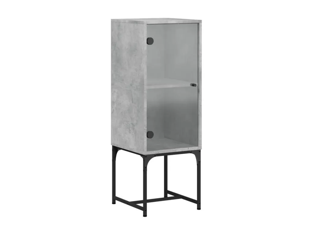 Armario auxiliar con puerta vidrio gris hormigón 35x37x100 cm UWSI35192