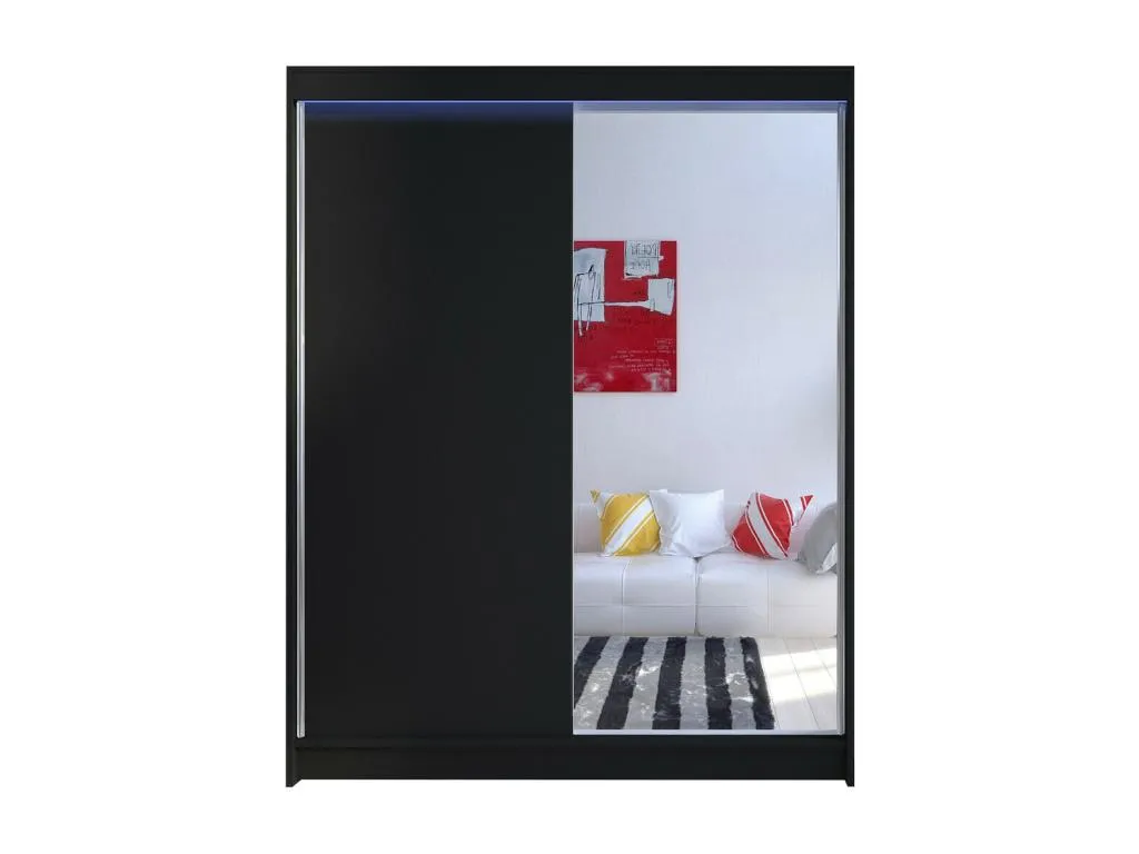 Armario Alkihogares 140 Negro 200x150x58cm Puertas de armario - Correderas