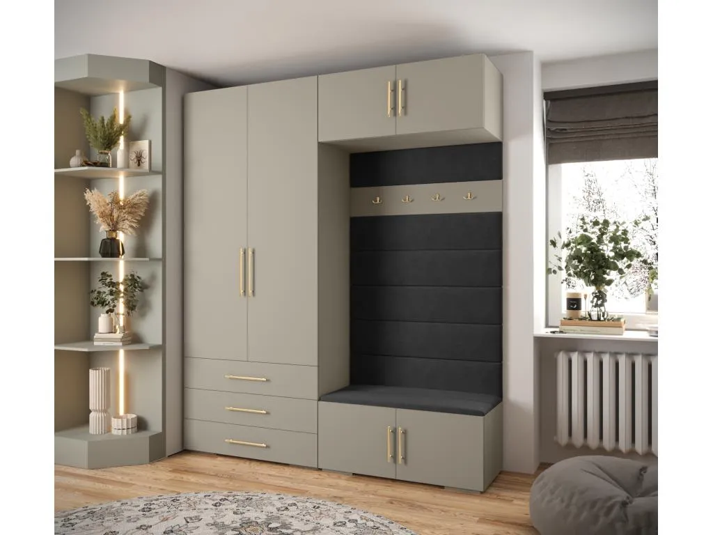 Jmmhogar 3 armario con puertas batientes 236.7/200/47