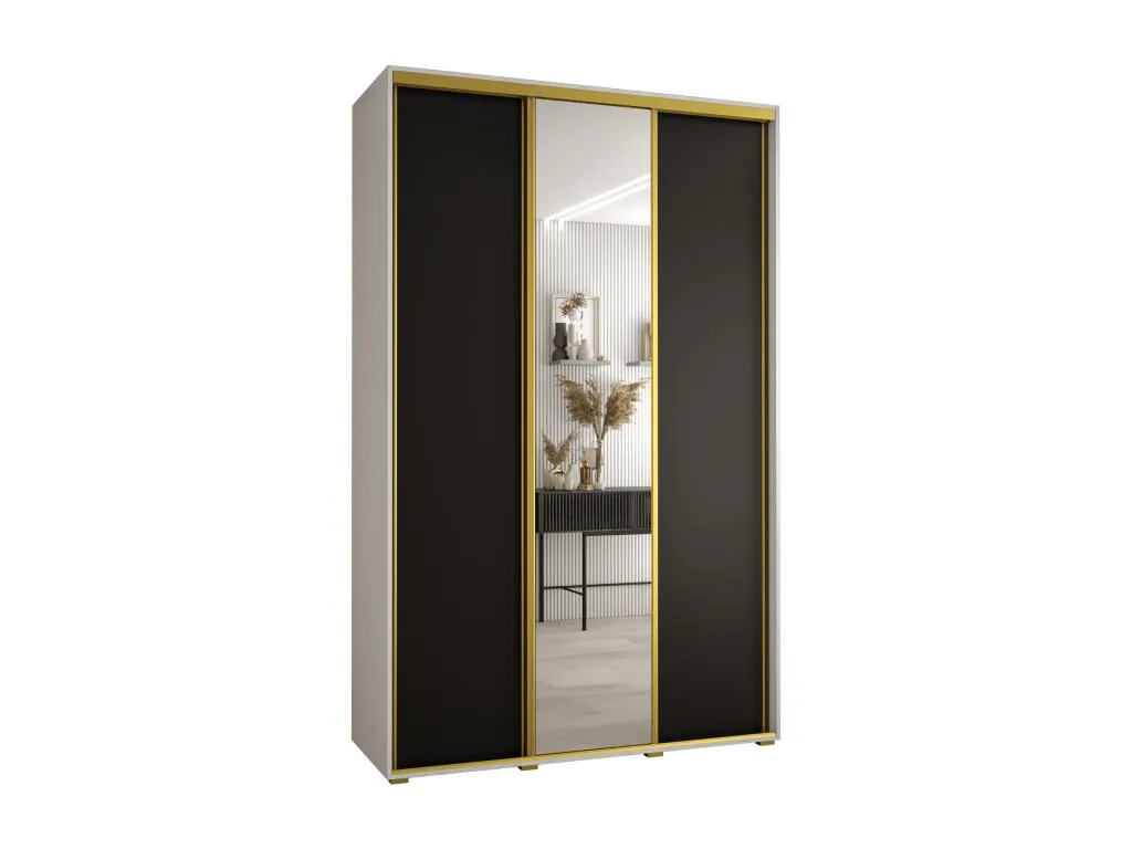ARMARIO Vivircalido 3 DE PUERTAS CORREDERAS 235.2/150/60 3 puertas (Blanco/Negro/Oro) 58000twga