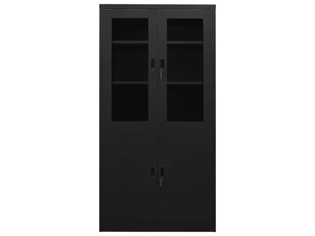 Armario de oficina de acero negro 90x40x180 cm 82046YGKE