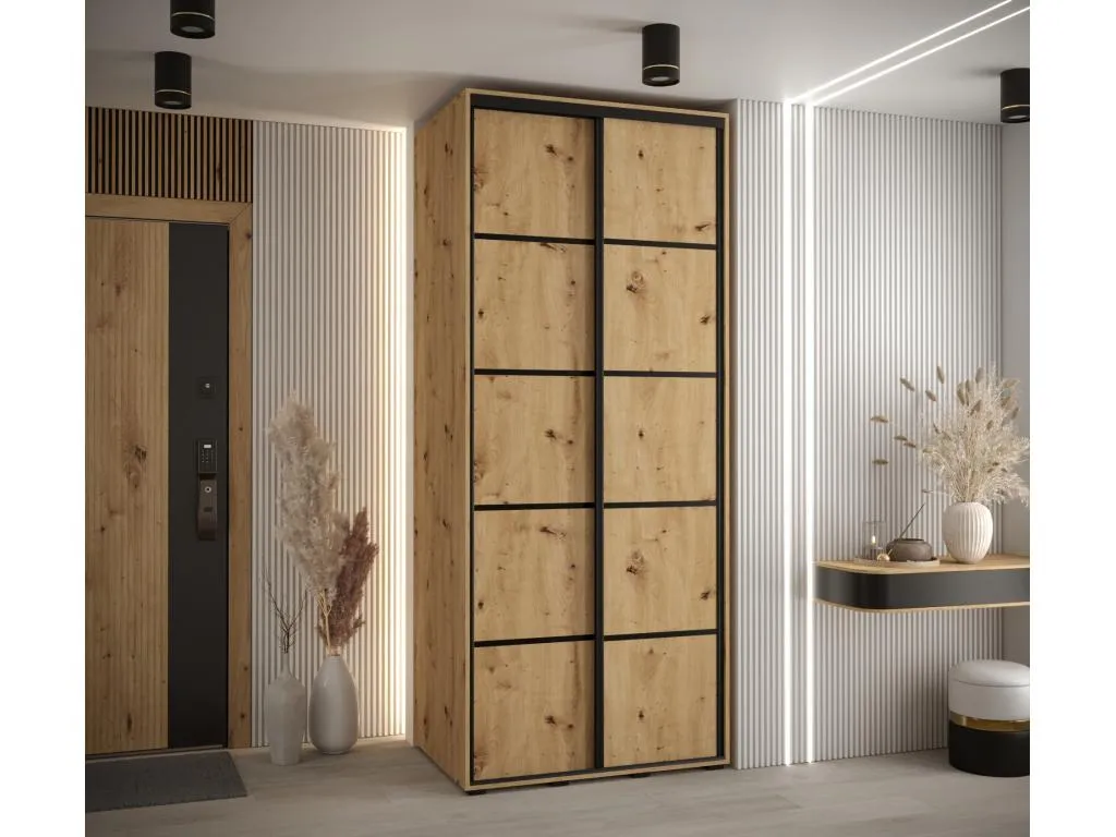 ARMARIO Decocasaes 4 DE PUERTAS CORREDERAS 235.2/120/60 2 puertas (Artisan/Artisan/Negro) 68999qowb