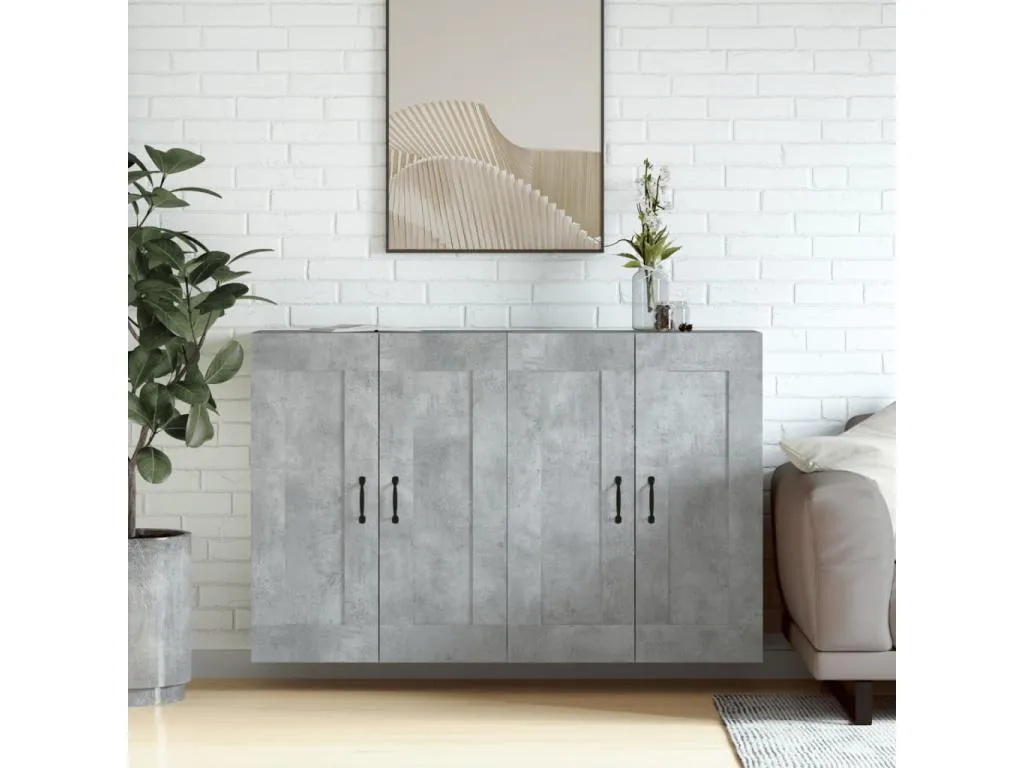 Armarios de pared 2 unidades Homepleno de ingeniería gris hormigón dznh44606