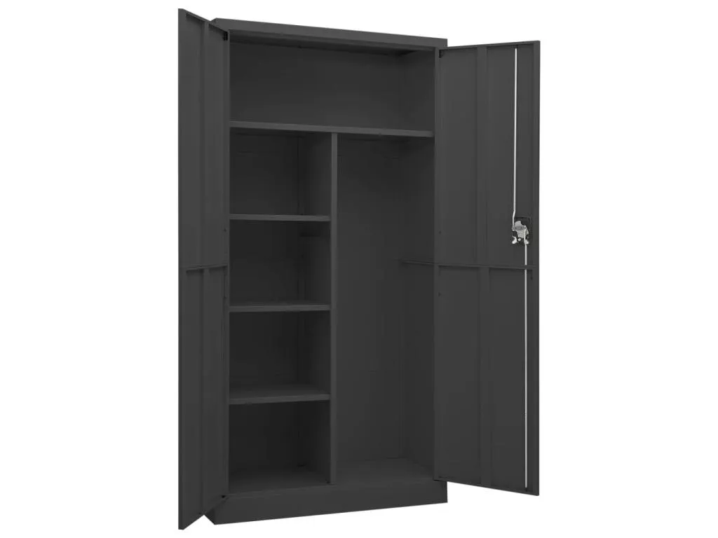 Armario de taquilla de acero gris antracita 90x40x180 cm 24079NKTG