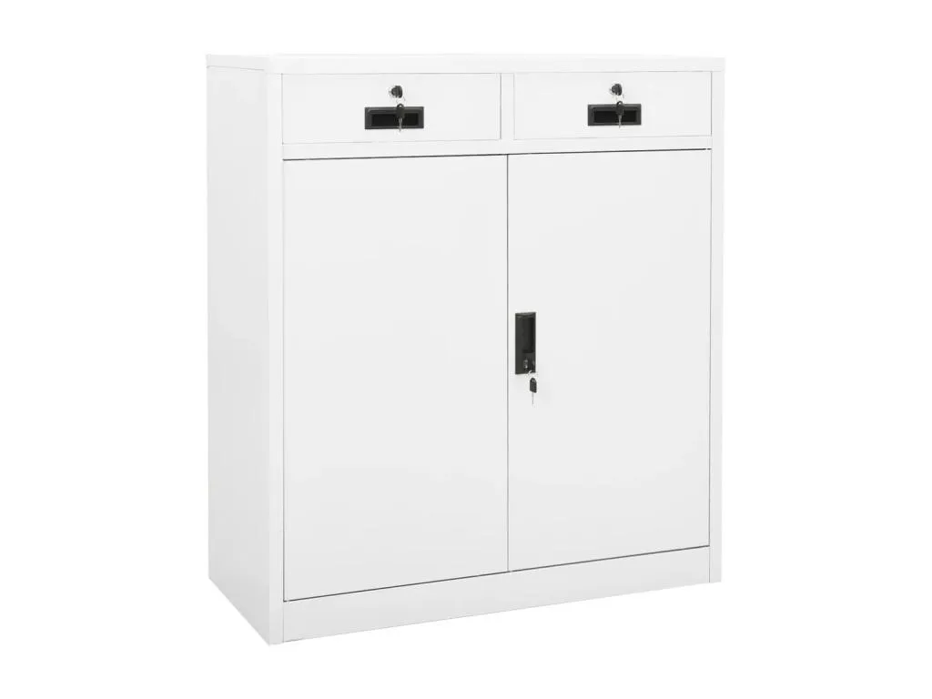Armario de oficina de acero blanco 90x40x102 cm