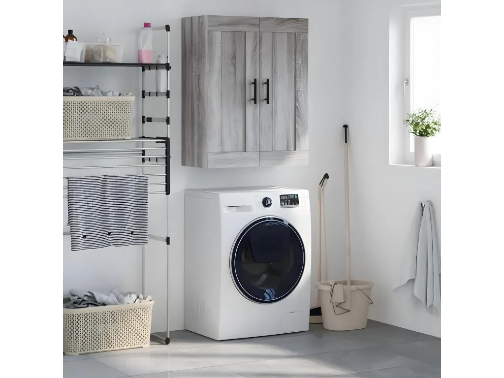 Armario de pared Kavehomedeco ingeniería gris Kavehomedeco 69.5x34x90 cm 88293QZOW