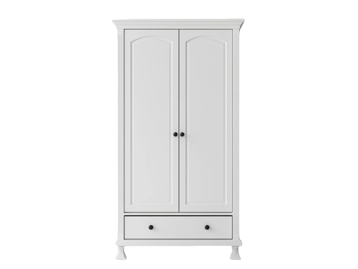 Armario de 2 Puertas con Cajón Blanco 180x80 cm