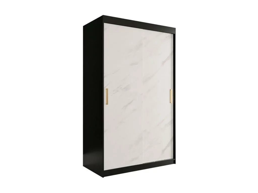Armario Andreuworldcasa 247 Mármol blanco | Negro mate 200x120x62cm Número de estantes - 5.00
