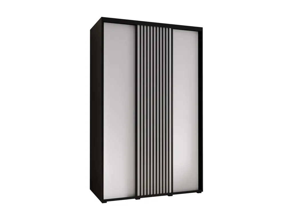ARMARIO Vivirsingular 1 DE PUERTAS CORREDERAS cómodo 235.2/160/60 grande 3 puertas (negro/blanco) rlch11614