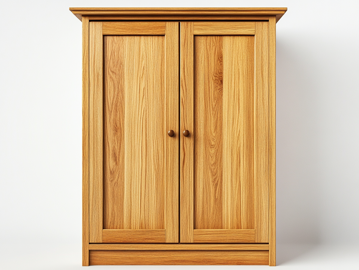 Armario ropero de madera con 2 puertas estilo clásico
