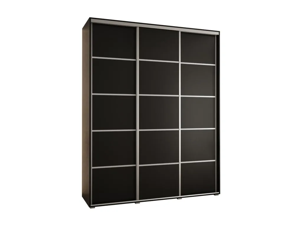 ARMARIO Mueblesclasic 4 DE PUERTAS CORREDERAS 235.2/190/60 3 puertas (Negro/Negro/Plata)