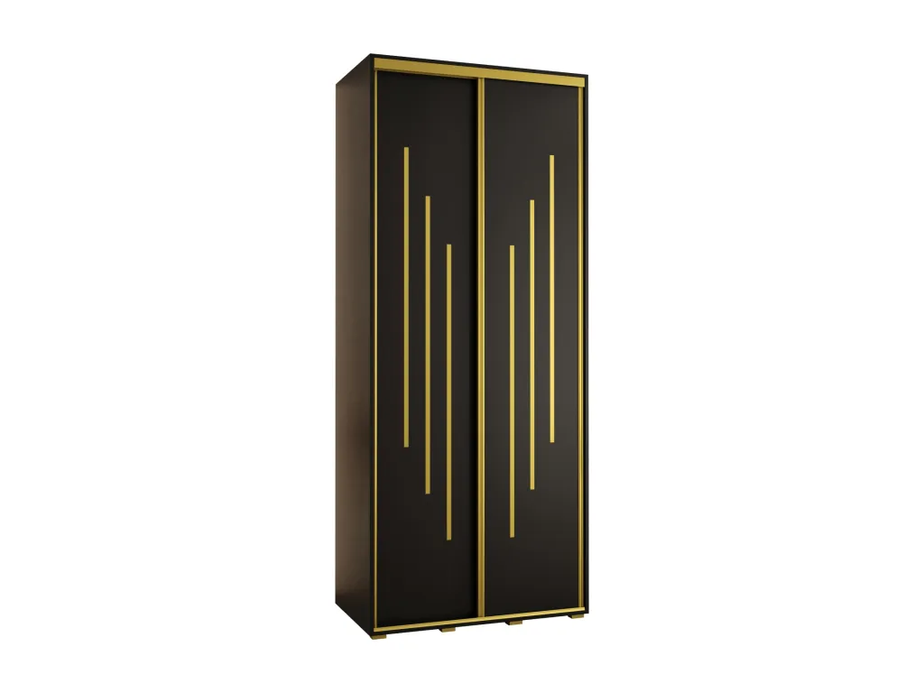ARMARIO Mueblesclasic 8 DE PUERTAS CORREDERAS 235.2/120/60 2 puertas (Negro/Negro/Oro)