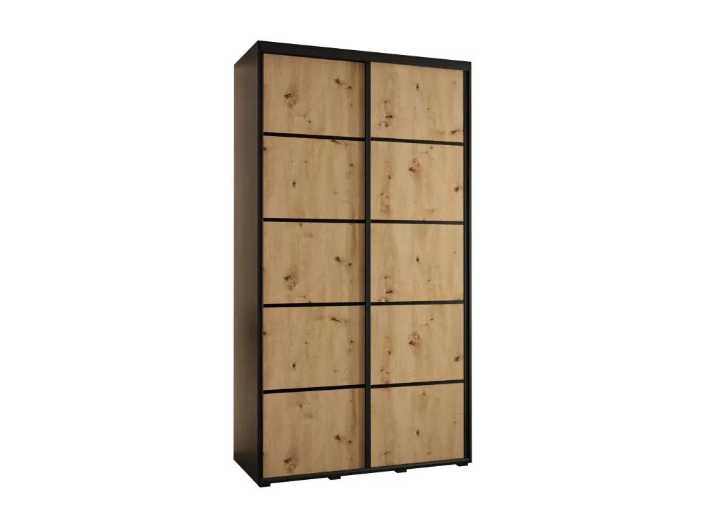 Armario Biocasahogar de 4 puertas correderas 235.2x140x45 cm acabado Negro/Artisan/Negro ML7694792