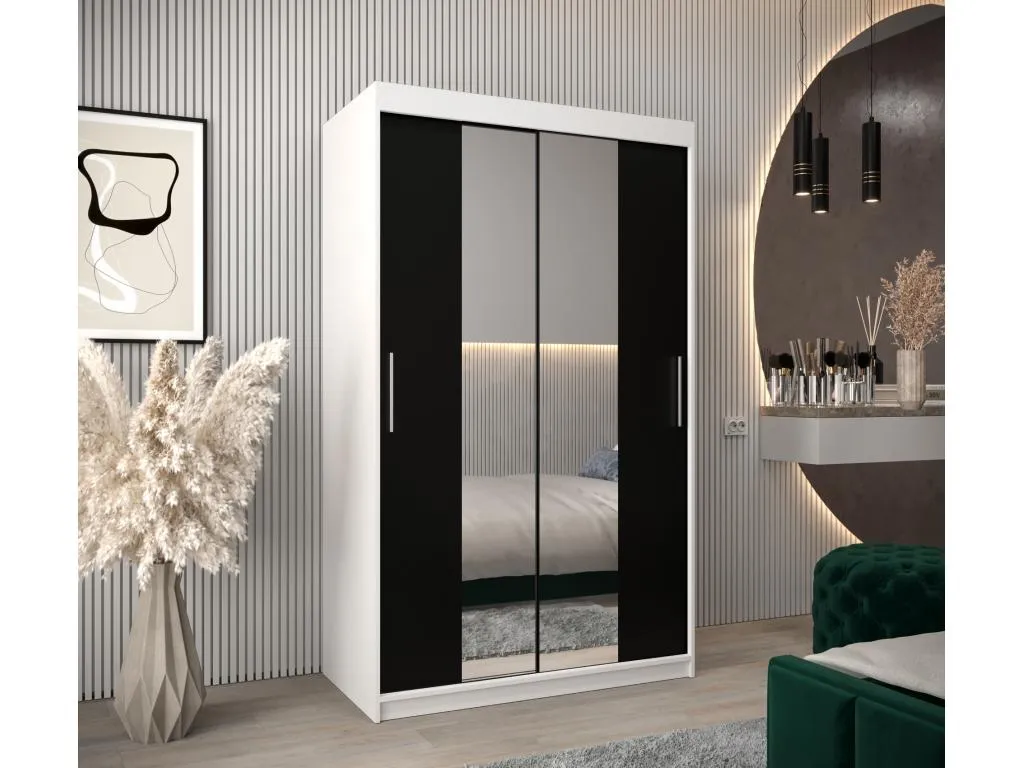 Armario Decoesp 1 de puertas correderas 200/120/62 2 puertas (blanco/negro) SPHI82657