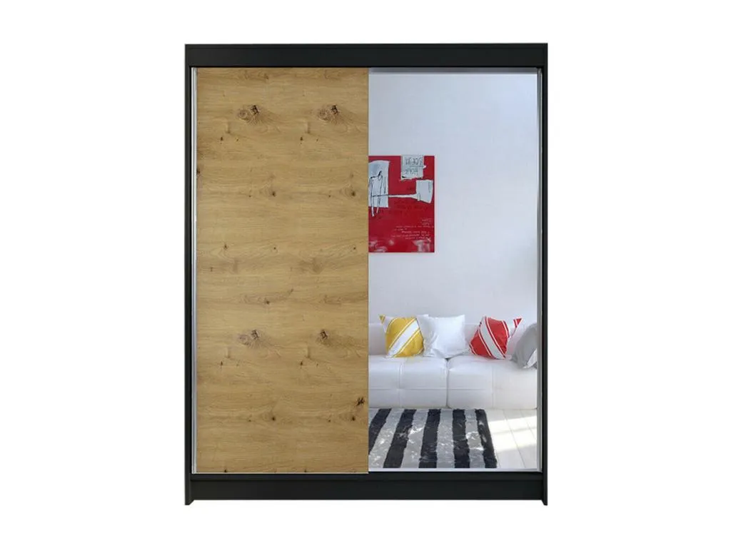 Armario Homepleno 140 Homepleno Artisan | Negro 200x150x58cm Puertas de armario - Correderas 27528ewyw