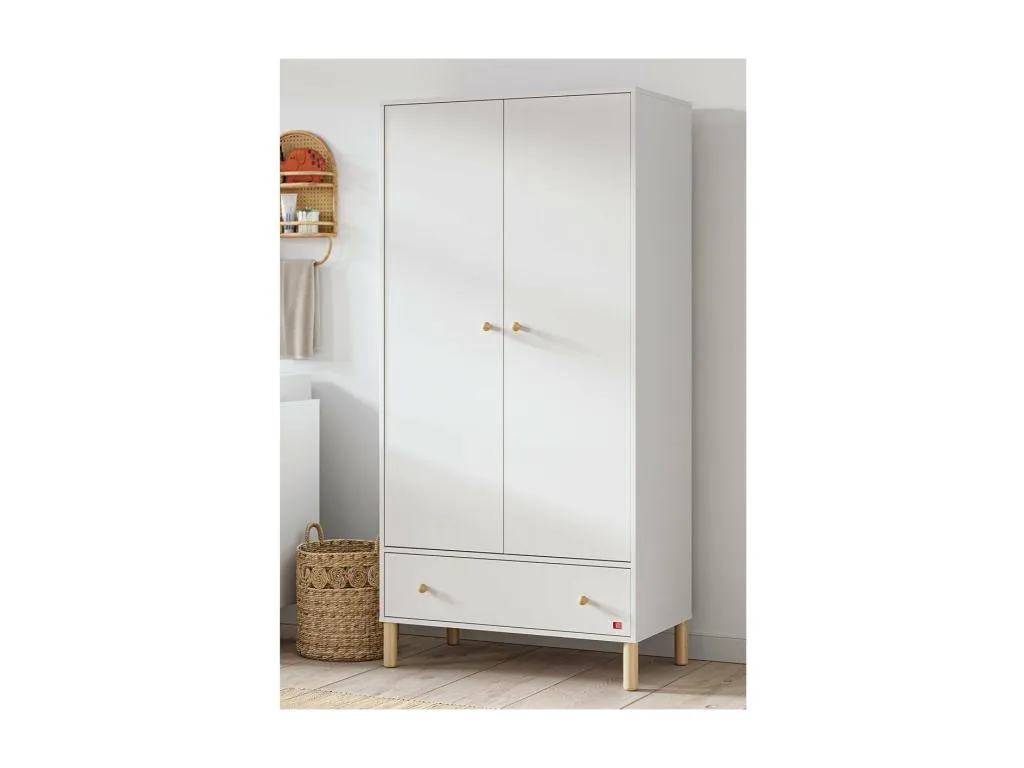 Armario de 2 puertas y 1 cajón Al185 cm - Tela IGRO82948