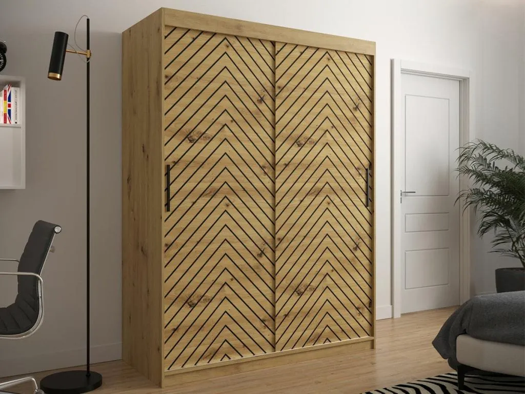Armario Lluesmahome 310 Lluesmahome Artisan | Negro 200x150x62cm Puertas de armario - Correderas KEKW03961
