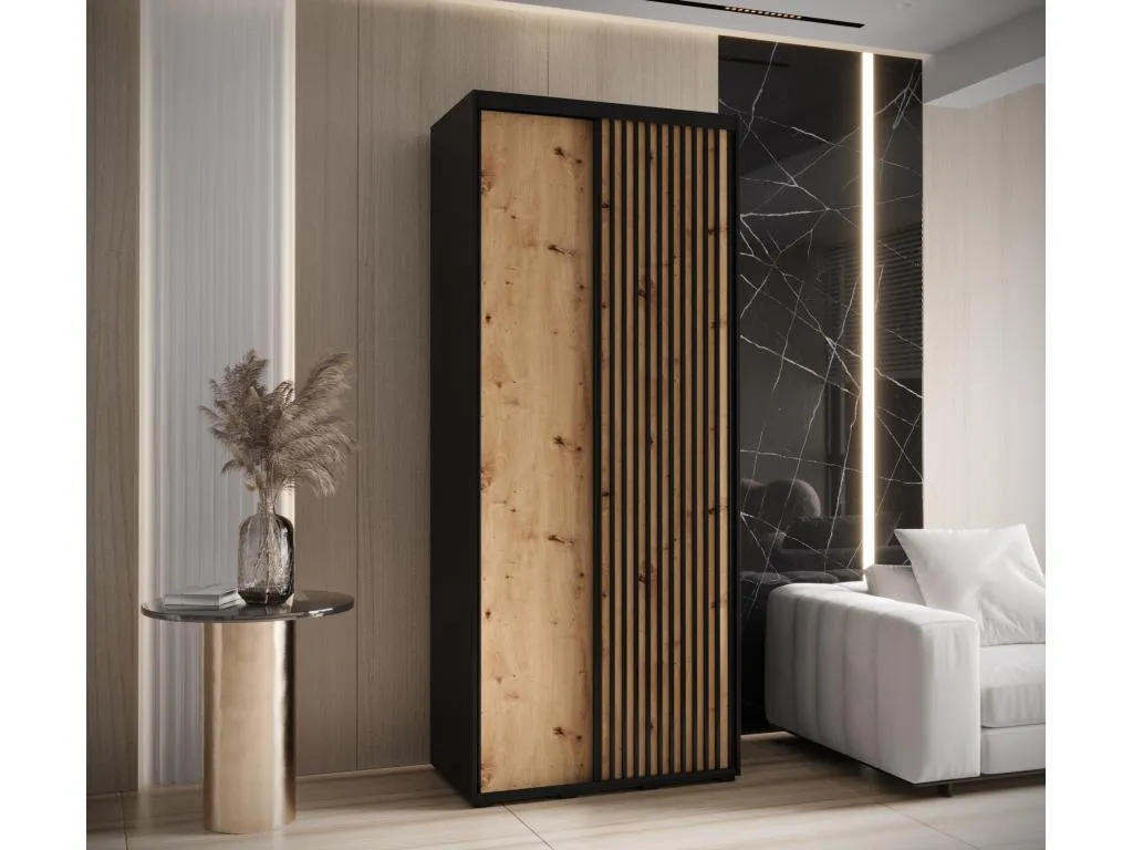 ARMARIO Habitarluz 1 DE PUERTAS CORREDERAS 235.2/120/60 2 puertas (negro/artisan) 15786SEDQ