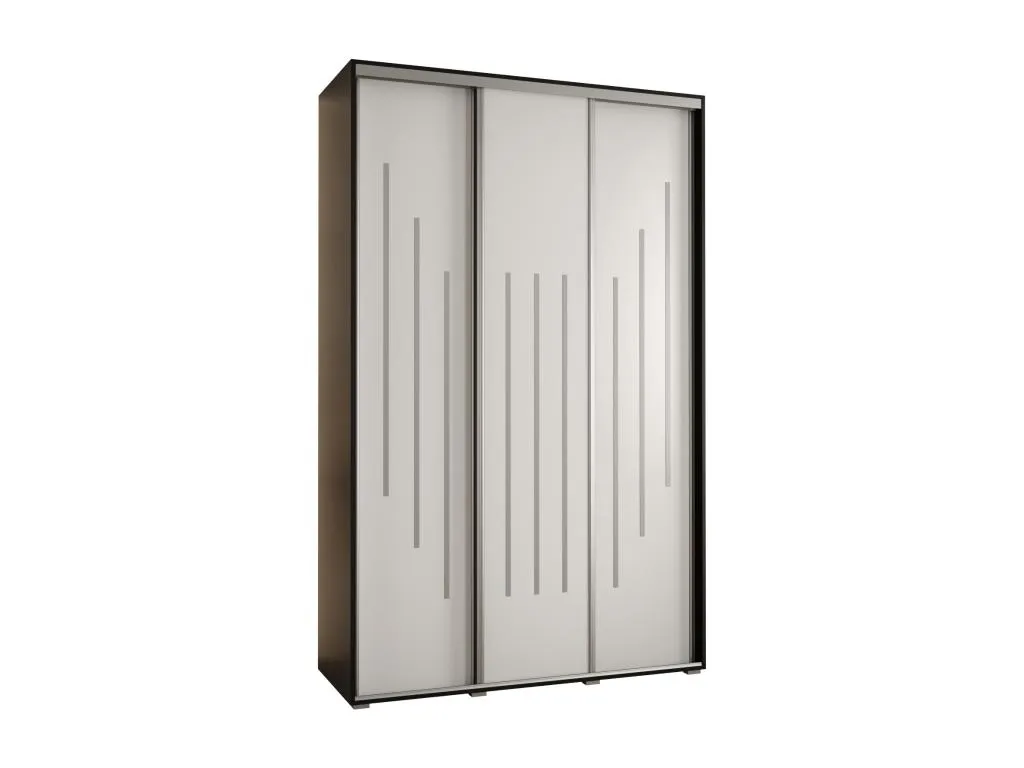 ARMARIO Alkihogares 8 DE PUERTAS CORREDERAS 235.2/160/45 3 puertas (Negro/Blanco/Plata)