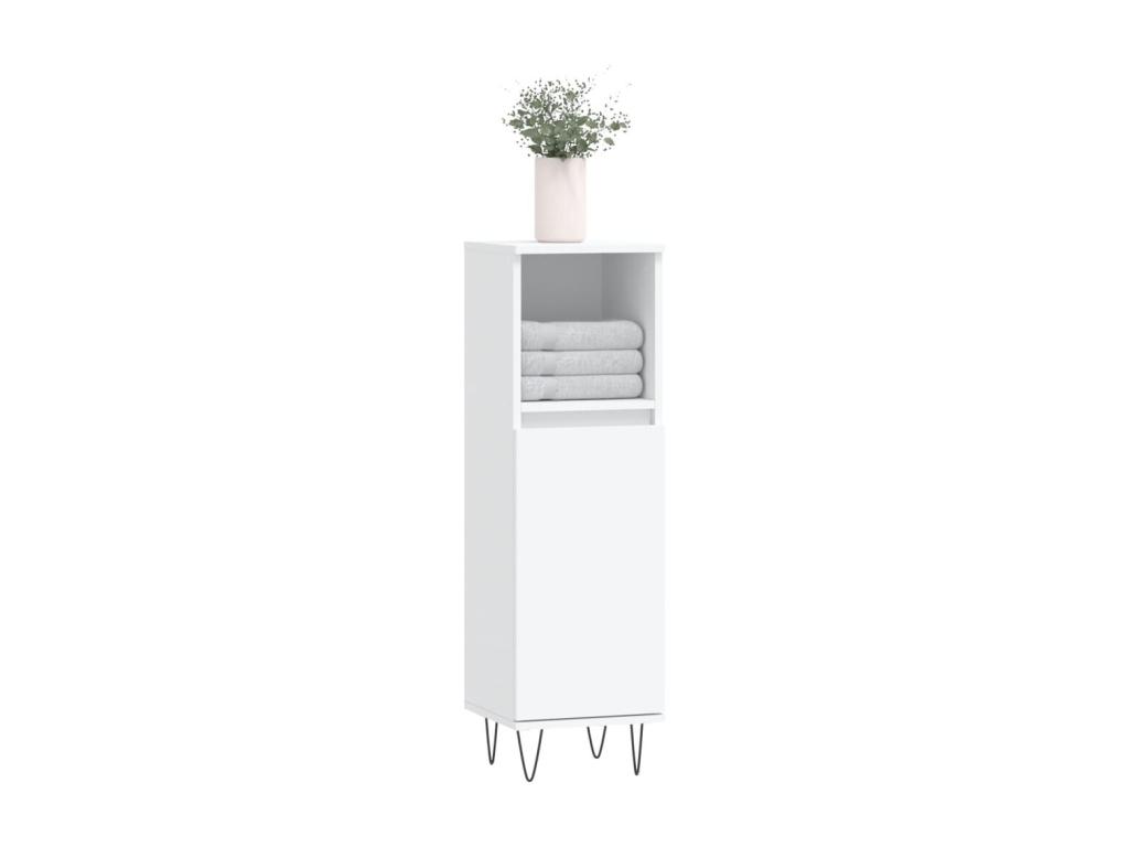 Armario de baño madera de ingeniería blanco 30x30x100 cm