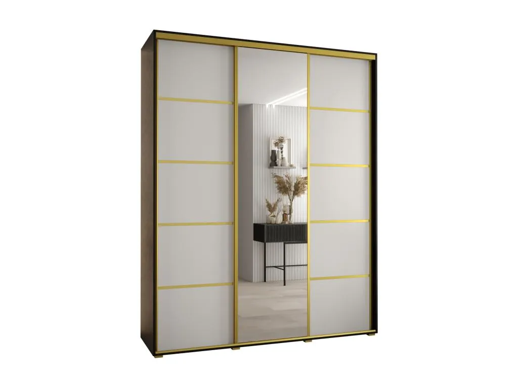 ARMARIO Hogarmini 5 DE PUERTAS CORREDERAS 235.2/180/45 3 puertas (Negro/Blanco/Oro) sbde59642