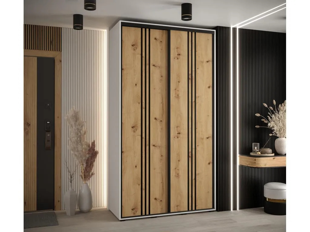 ARMARIO Lluesmahome 6 DE PUERTAS CORREDERAS 235.2/130/60 2 puertas (Blanco/Artisan/Negro) 78696VGRO