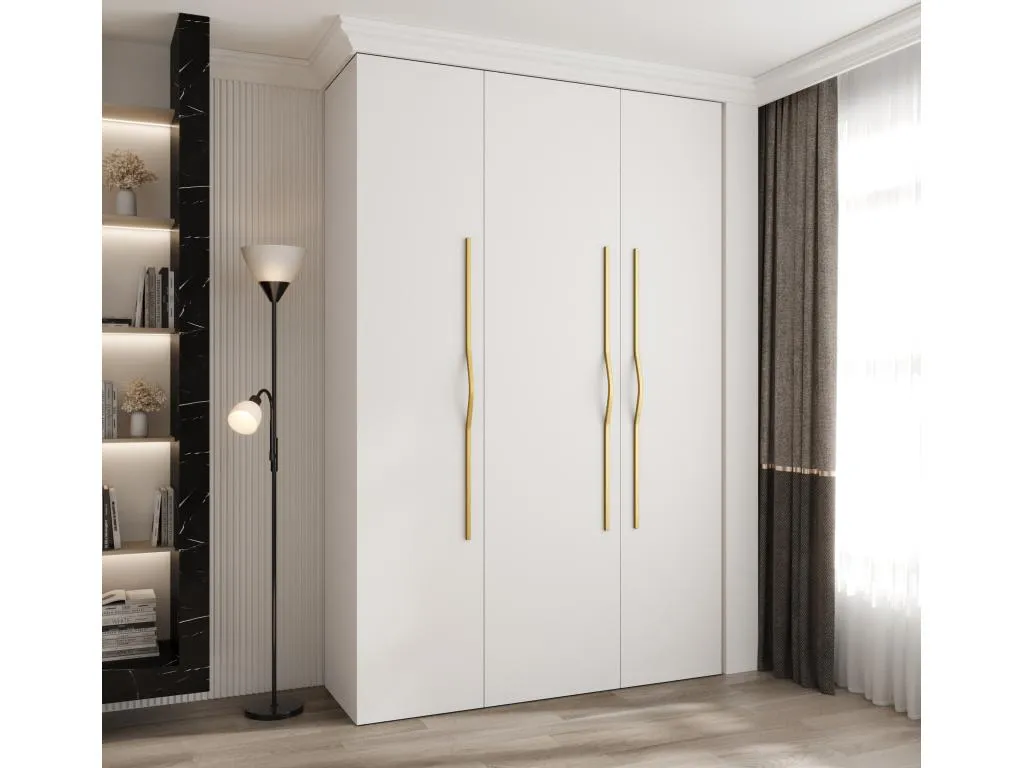 Armario Decounico 2 con puertas batientes 245.5/160/40 3 puertas (blanco/oro)