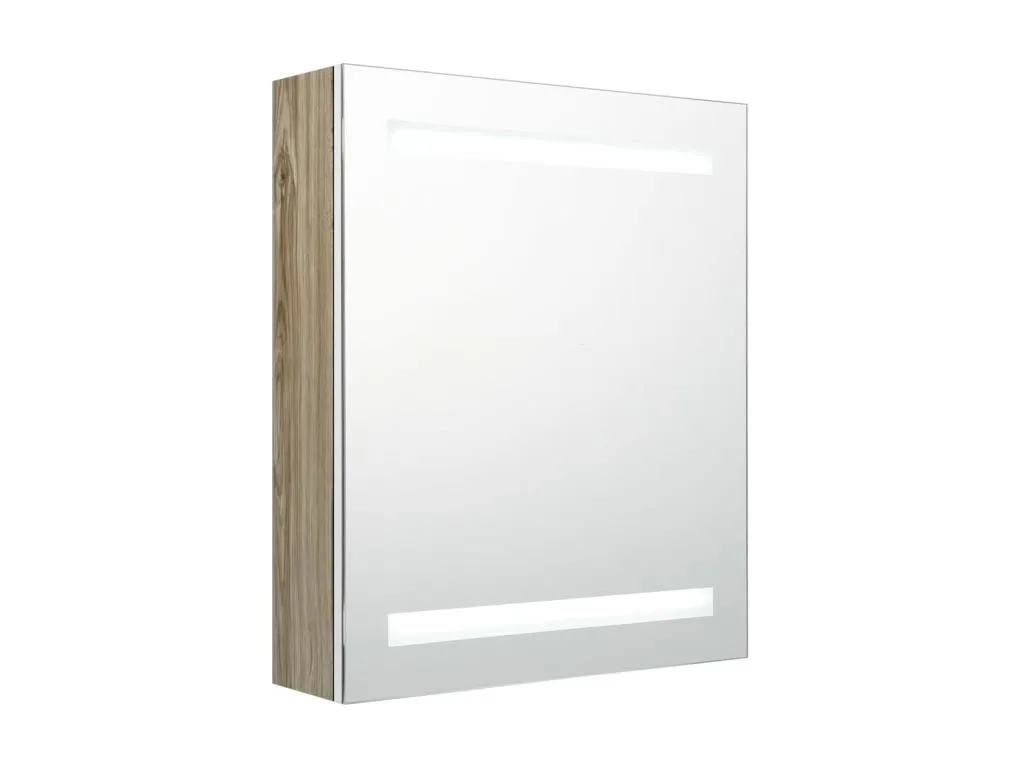 Armario de baño con espejo LED blanco y Luxmbls 50x14x60 cm 26236YMIX