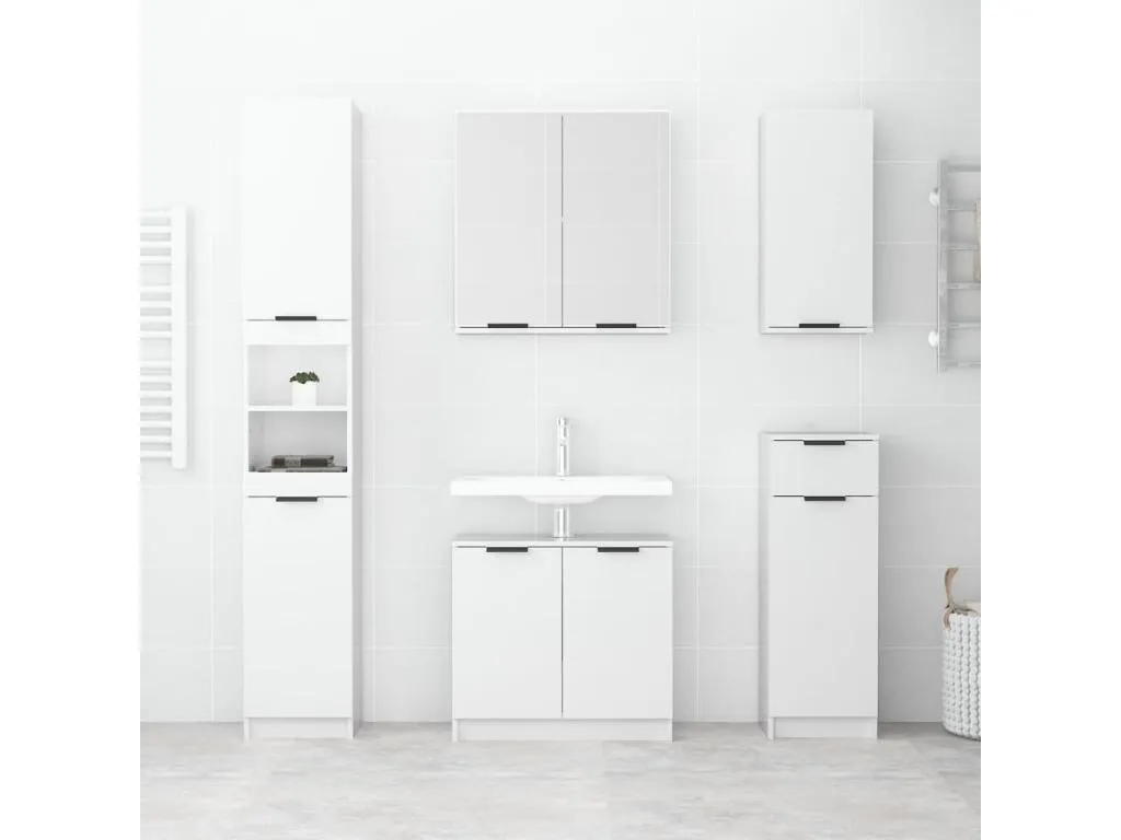 Armario de baño contrachapada blanco brillo 32x34x188.5cm 31075SWDH