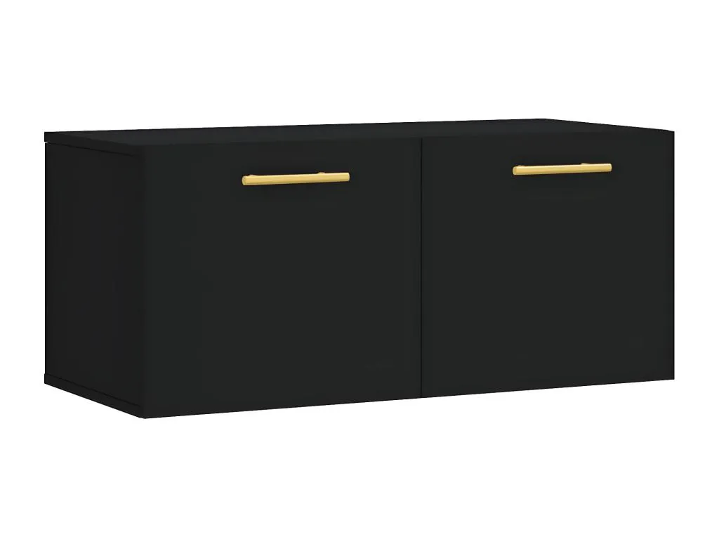 Armario de pared Mueblestop de ingeniería negro 80x36.5x35 cm GMSJ98630