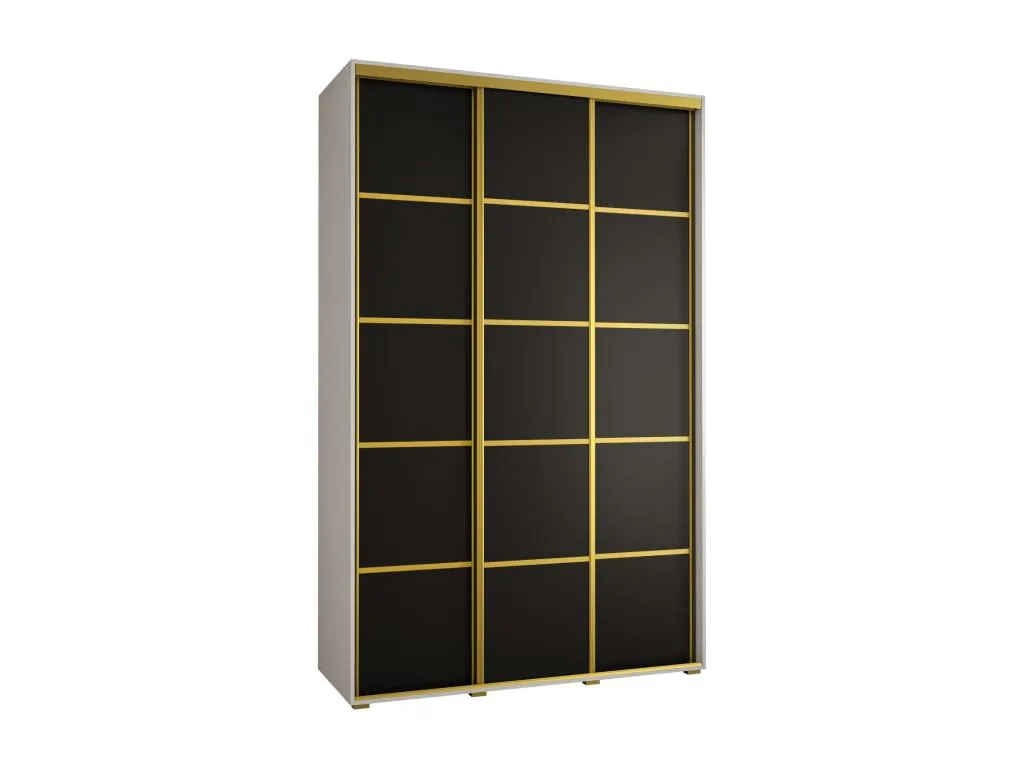 ARMARIO Alkihogares 4 DE PUERTAS CORREDERAS 235.2/160/45 3 puertas (Blanco/Negro/Oro)