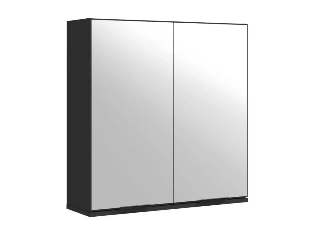 Armario de baño con espejo Francomuebleses ingeniería negro 64x20x67 cm