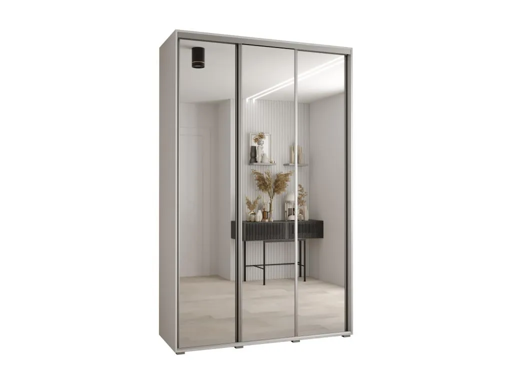 Armario Funcional de 3 Puertas Correderas Lluesmahome, combinación de blanco y plata, medidas 235.2/180/60 cm.  RT7043935