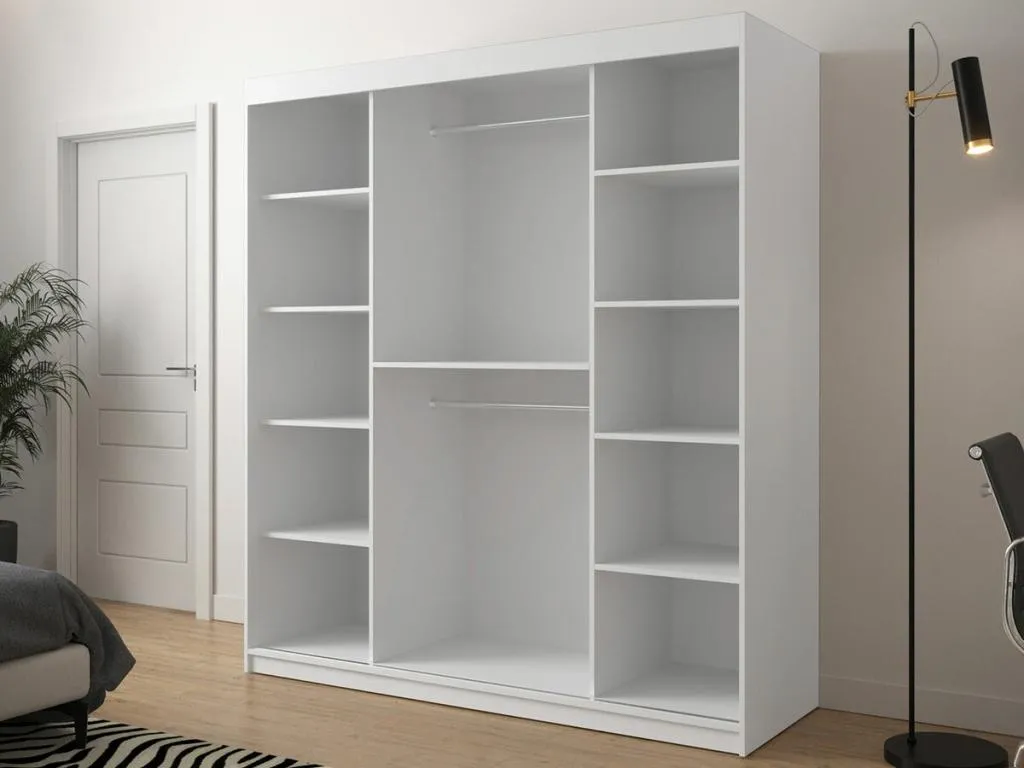 Armario Decoencanto 313 Negro | Blanco 200x180x62cm Puertas de armario - Correderas