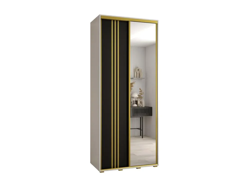 ARMARIO Kavehomedeco 7 DE PUERTAS CORREDERAS 235.2/120/45 2 puertas (Blanco/Negro/Oro) UGTD32992